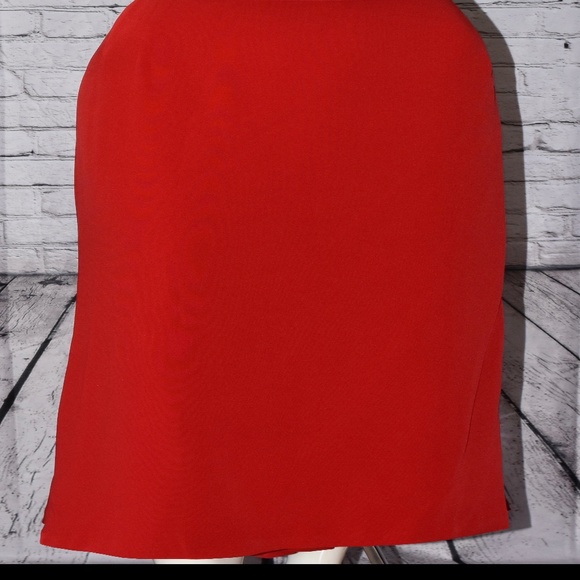 3pc Lourdes Chavez Haute Couture Red Silk Skirt Designer Suit Size S/M NEW!!! - Picture 7 of 15